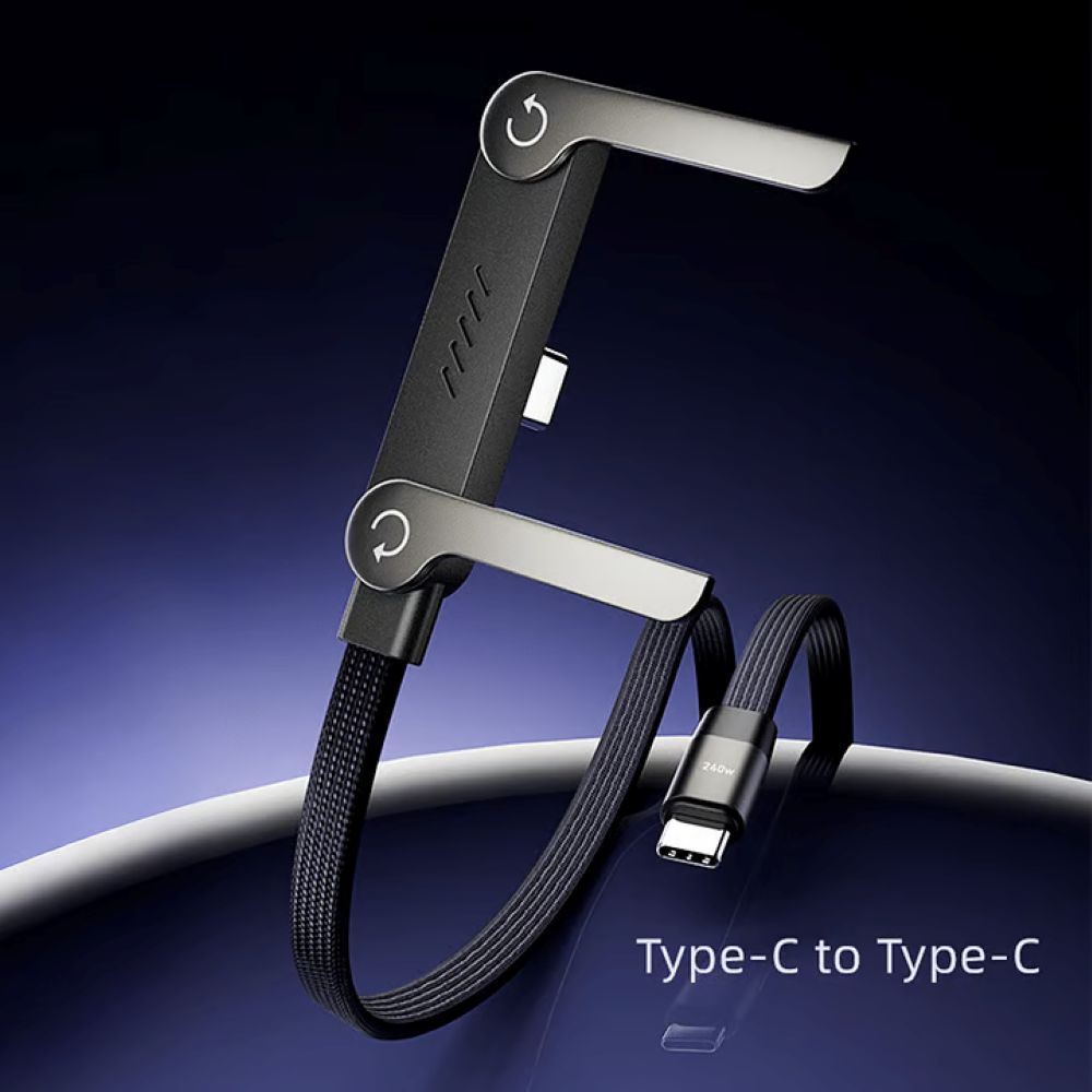 2-in-1 Invisible Holder Charger Cable - 240W Fast Charging Cord with Built-In Phone Stand
