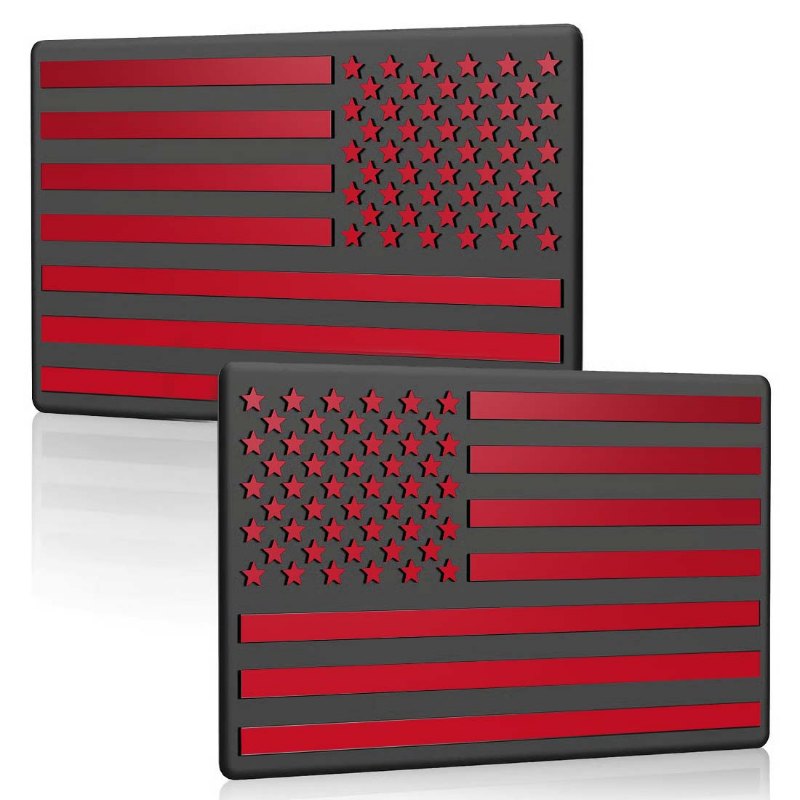 3D All-Black American Flag Emblem Decal