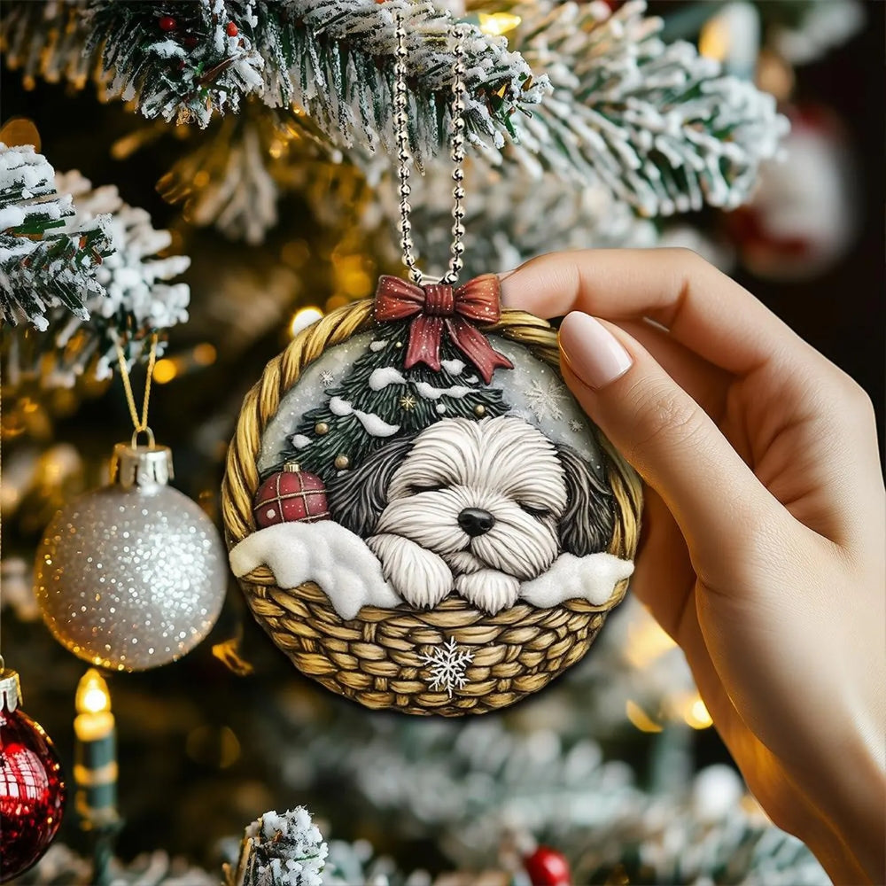 Havanese In Mini Baskets Ornament - MB040