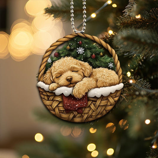 Goldendoodle In Mini Baskets Ornament - MB041