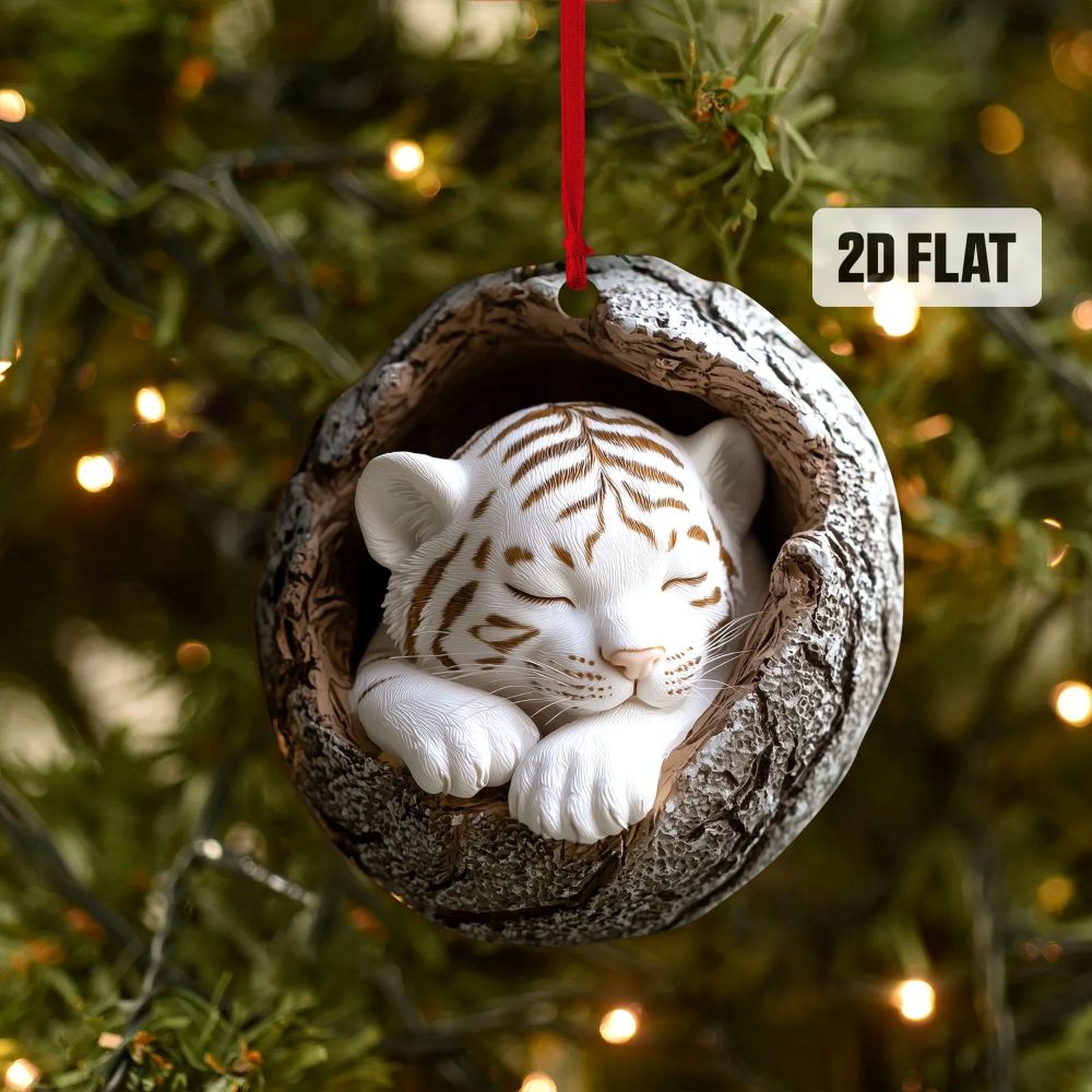 White Tiger - Animal Christmas Ornament CH085