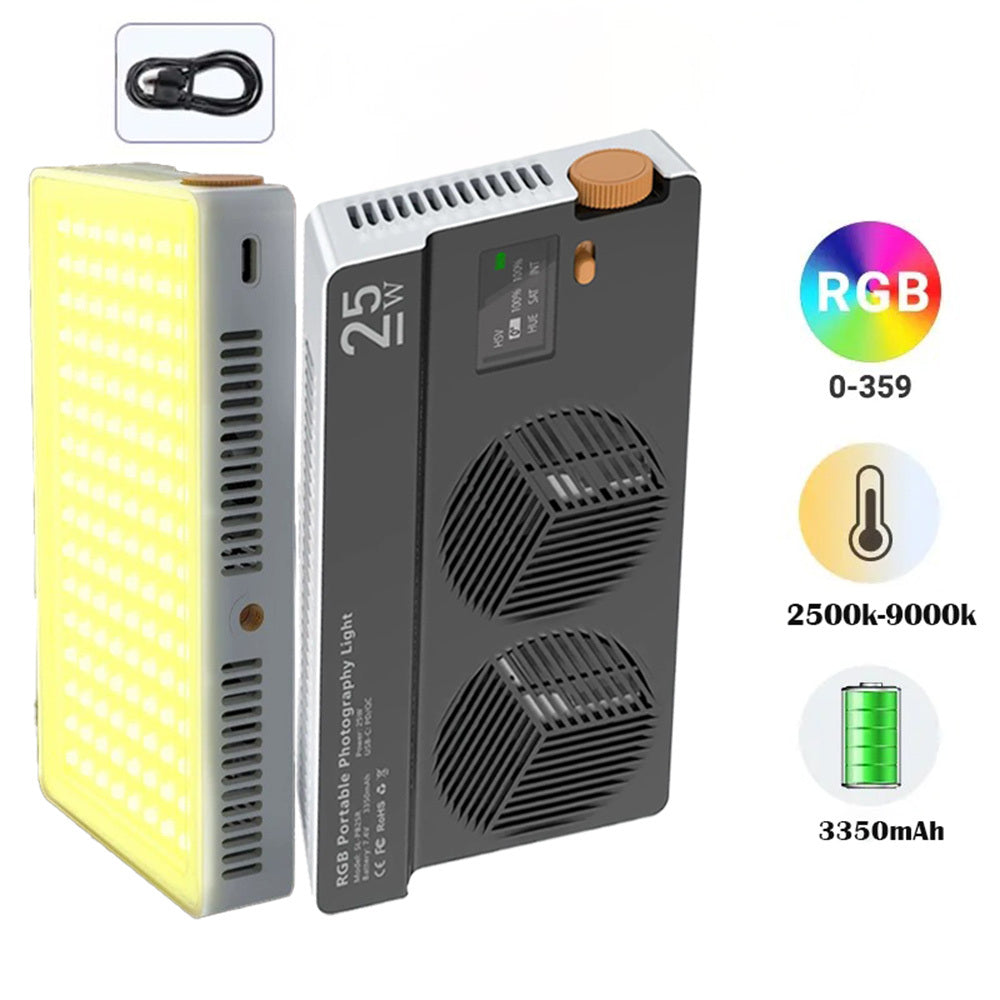 Metallic LED Selfie Light - Rechargeable Dimmable Clip-On Panel Lamp for iPhone and Smartphones