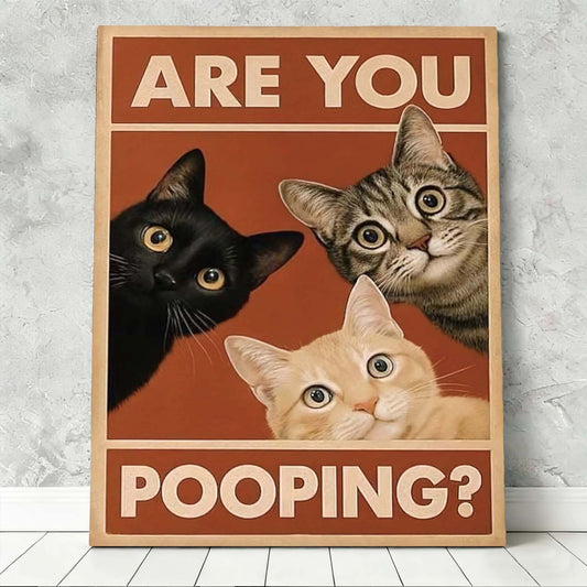Vintage Humor Gallery Wrapped Canvas Prints - Funny "Are You Pooping?" Wall Decor - VP010