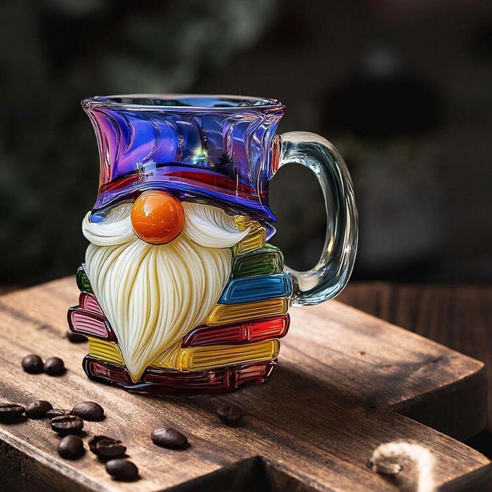 Iridescent Painted Gnome Book Mug