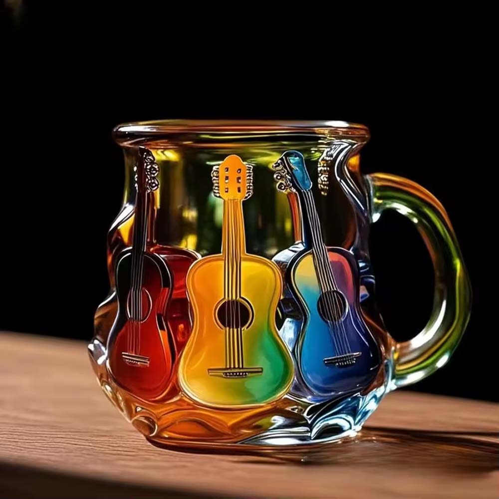 Pastel Painted Guitar Art Mug
