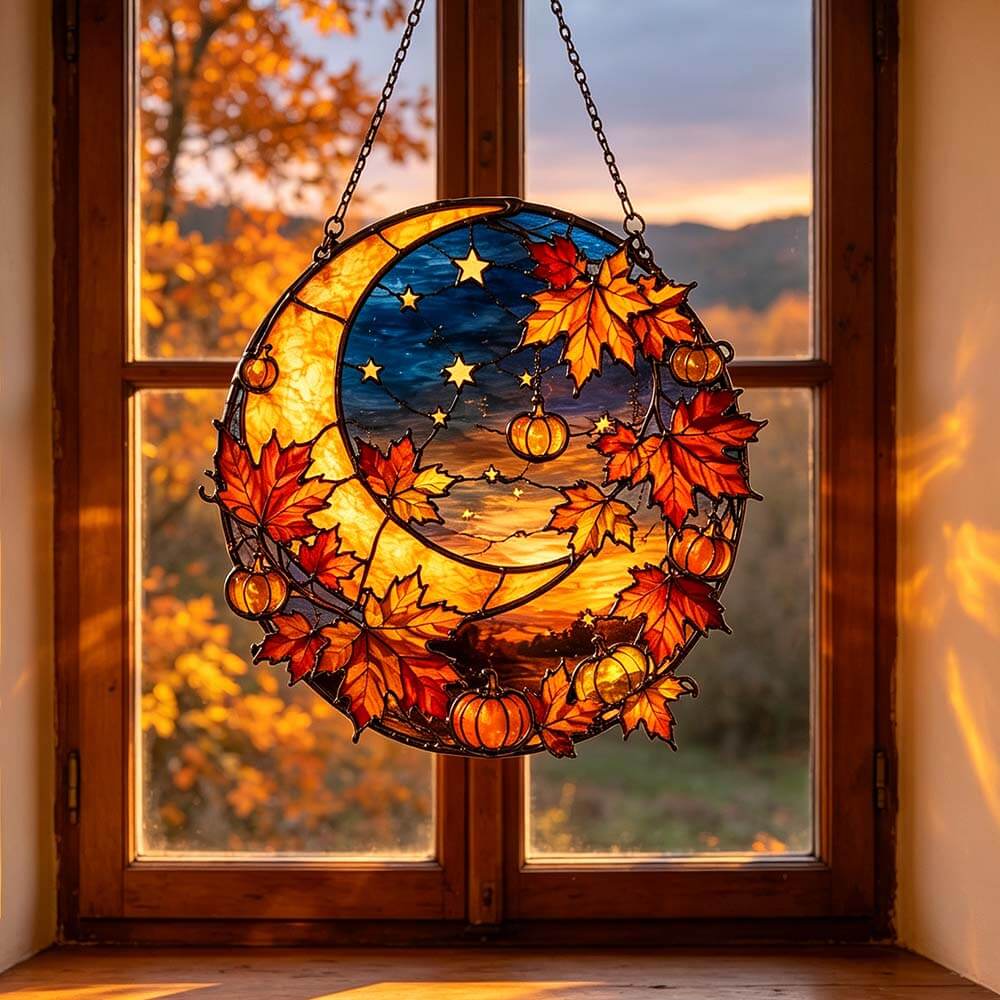 Autumn Moon Pumpkin - Acrylic Suncatcher