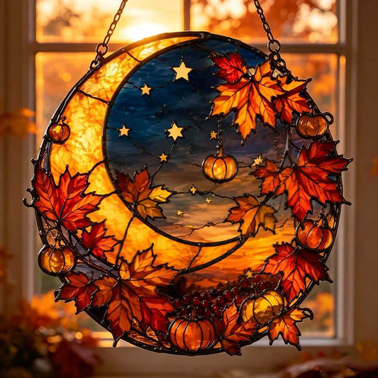Autumn Moon Pumpkin - Acrylic Suncatcher