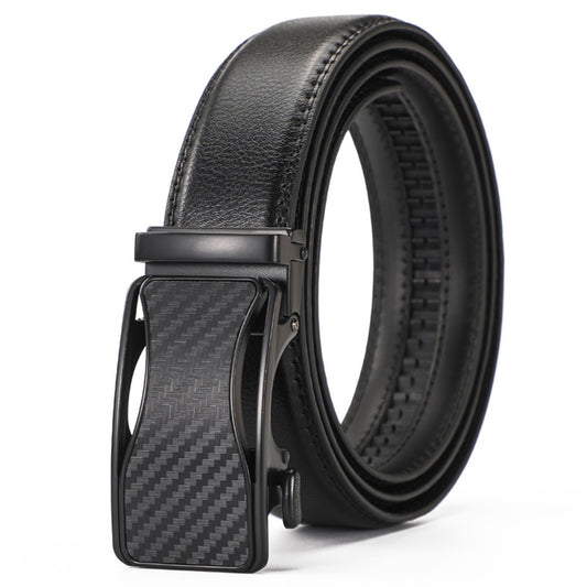 Leather Ratchet Belt With Adjustable Buckle - LR004