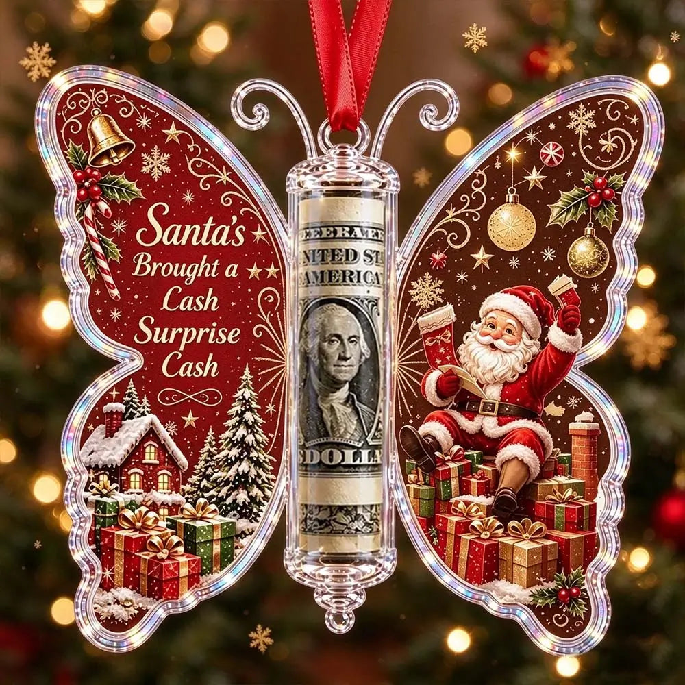 3D Butterfly Christmas Cash Gift Ornament – Money Holder Keepsake