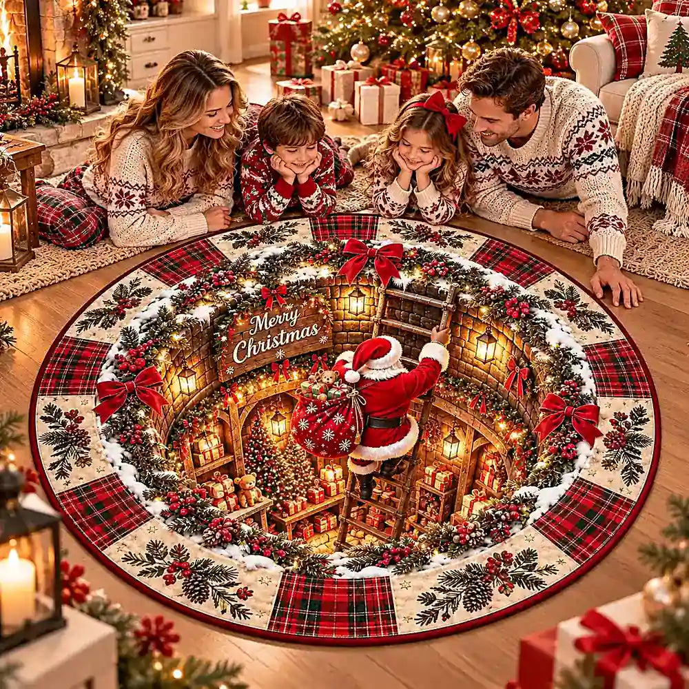 Christmas Santa Round Rug - C050