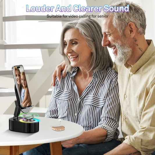 2025 Upgraded Cell Phone Stand with Induction Speaker/Power Bank/Atmosphere Light
