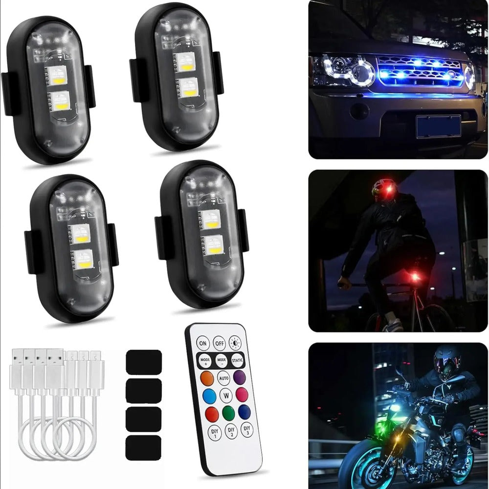 RGB LED Strobe Light – 8-Color Remote Control Flash Light