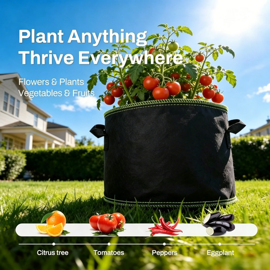 5-Pack 5 Gallon Grow Bags – Heavy Duty Aeration Fabric Pots with Handles for Vegetables, Flowers & Fruits