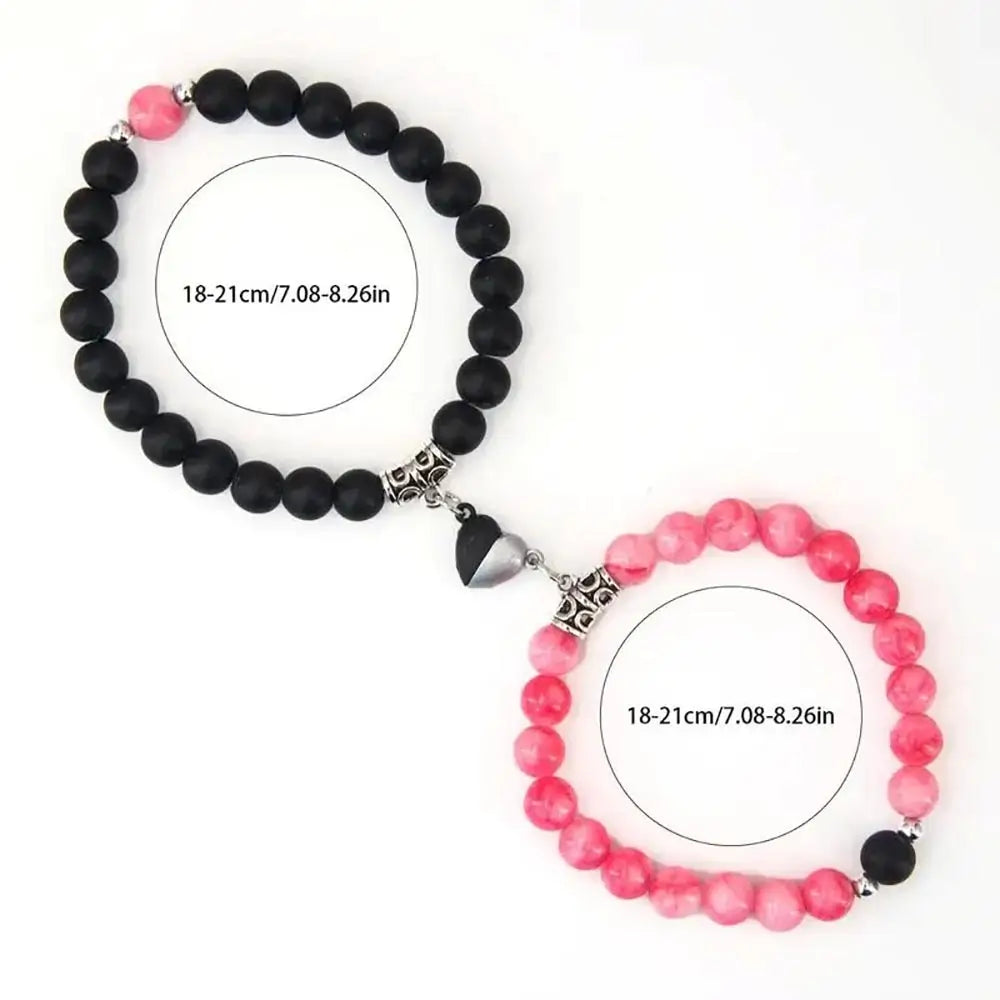 Magnetic Heart Matching Beaded Bracelets