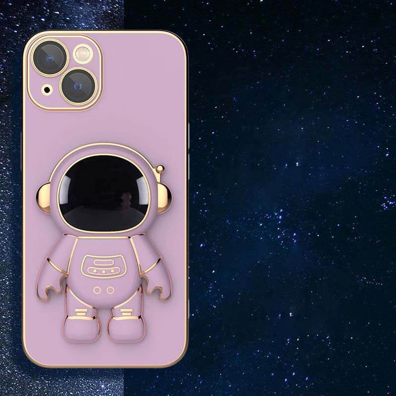 6D Plating Astronaut Hidden Stand Case Cover for iPhone