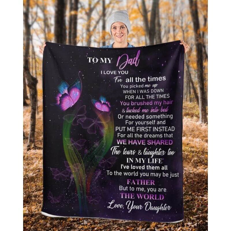 To My Dad - From Daughter - Butterflyblanket - A319 - Premium Blanket