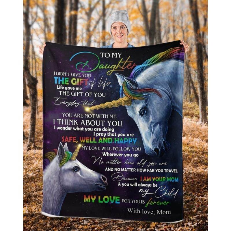 To My Daughter - From Mom - UnicornBlanket - A318 - Premium Blanket