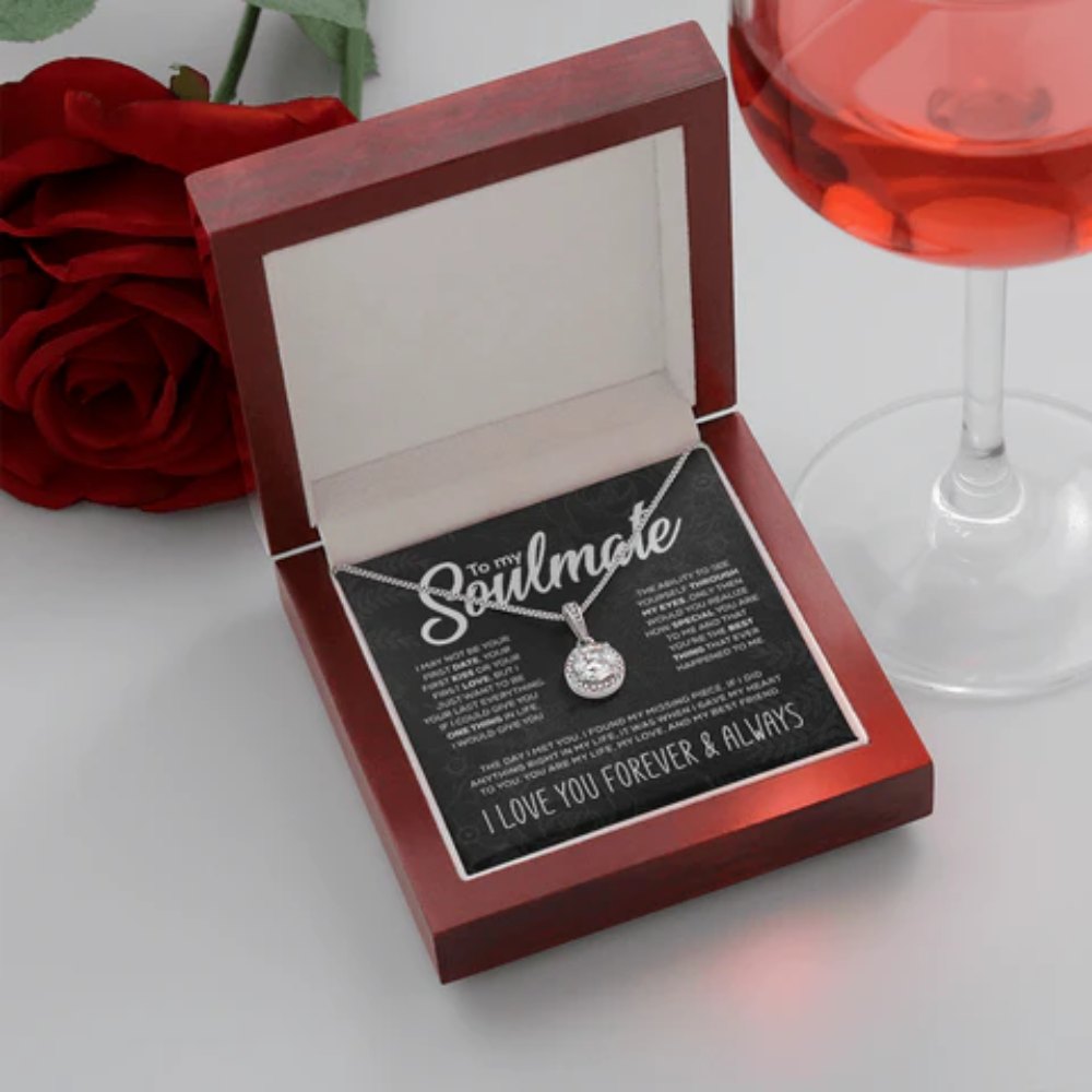 To My Soulmate - "My Life, Love & Best Friend" Sparkling Pendant Set
