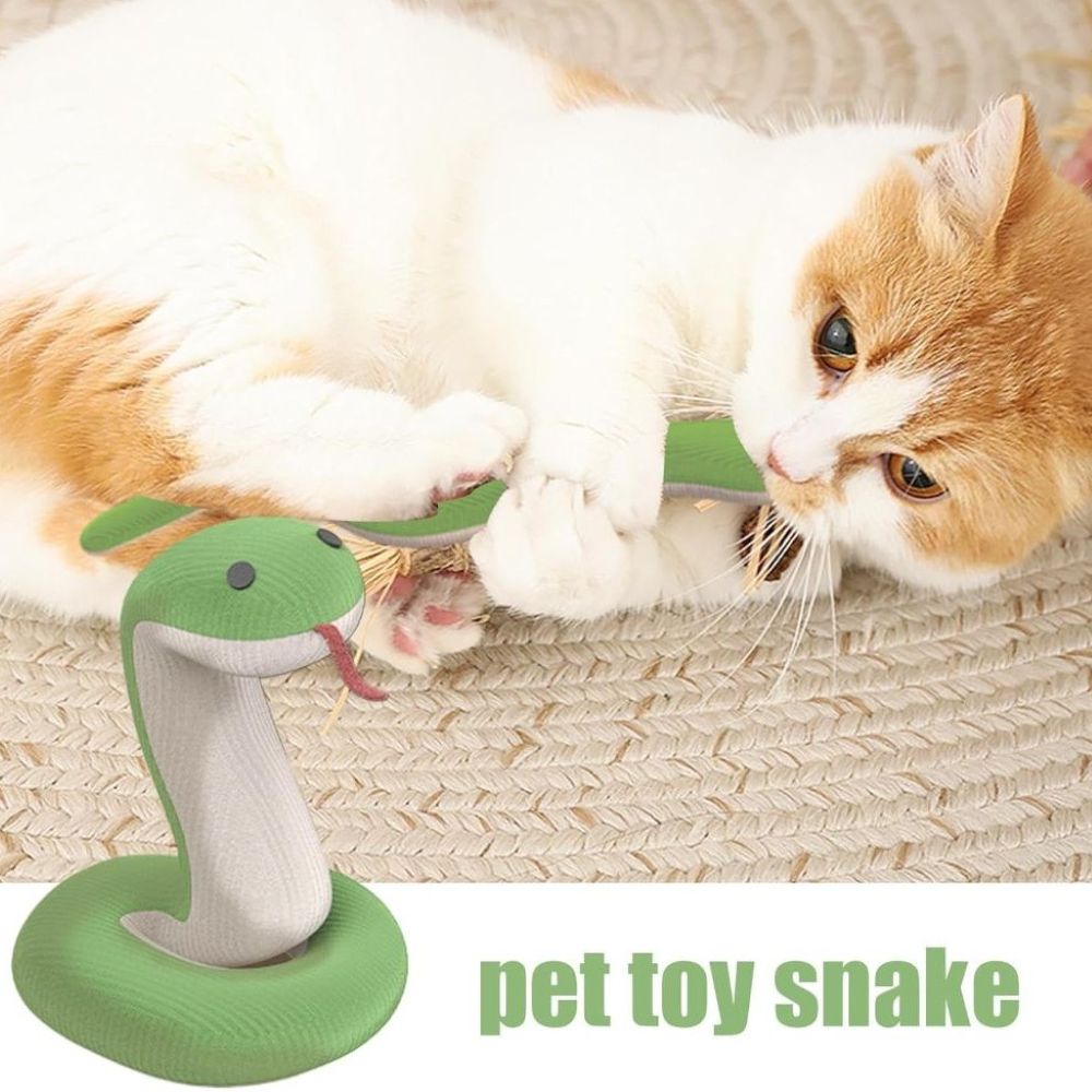 Interactive Snake Plush Toy for Cats & Dogs – Crinkle Paper Inside, Bite-Resistant Design