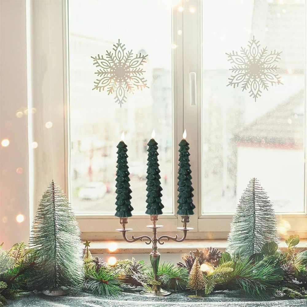Christmas Tree LED Taper Candles Flickering with Remote Timer