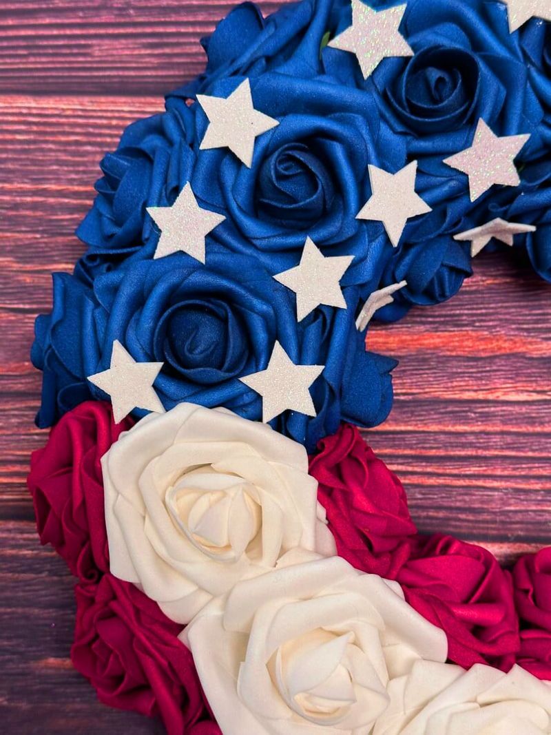 Red White and Blue Roses Patriot Wreath