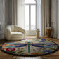 Floral Dragonfly - 3D Illusion Round Rug - H642