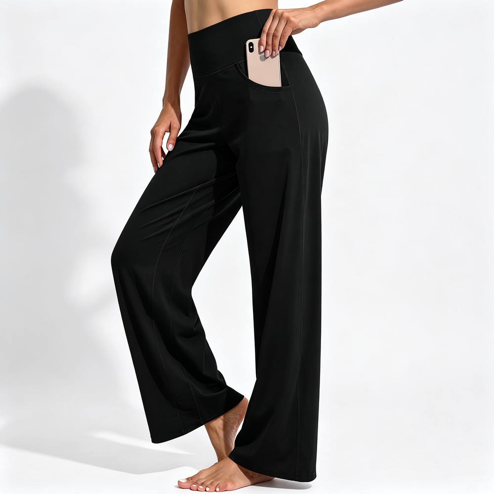 Wide Leg Pants Woman Yoga Pants with Pockets Stretch Loose Casual Lounge Sweatpants Petite/Regular/Tall