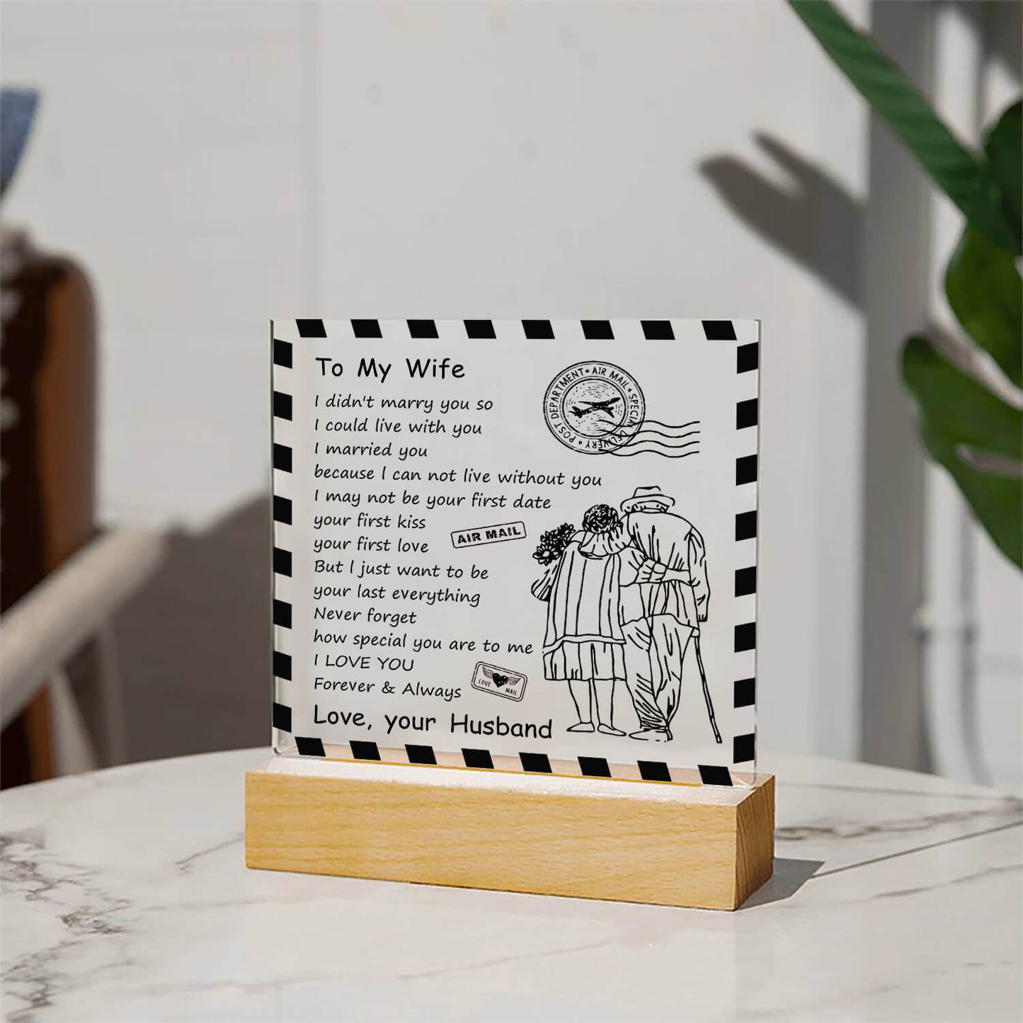 To My Wife - D348 -  LED Acrylic Plaque
