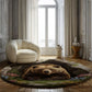 Spring Floral Bear Cave - 3D Illusion Round Rug - H641