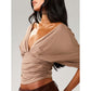 Women’s V-Neck Backless Bodycon Top – Slim Fit Sexy Summer Tee