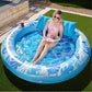 Inflatable Tanning Pool Lounge Float with Cup Holders