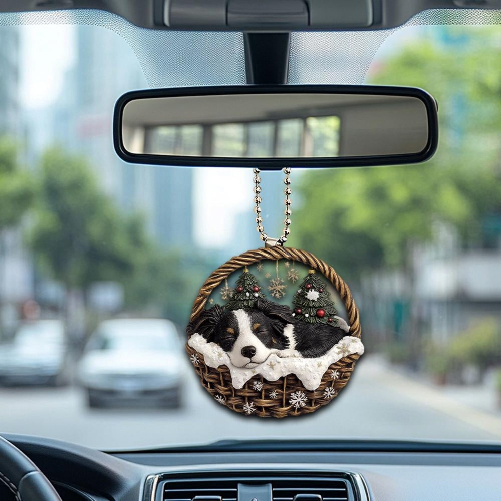 Bearded Collie In Mini Basket Ornament - MB012