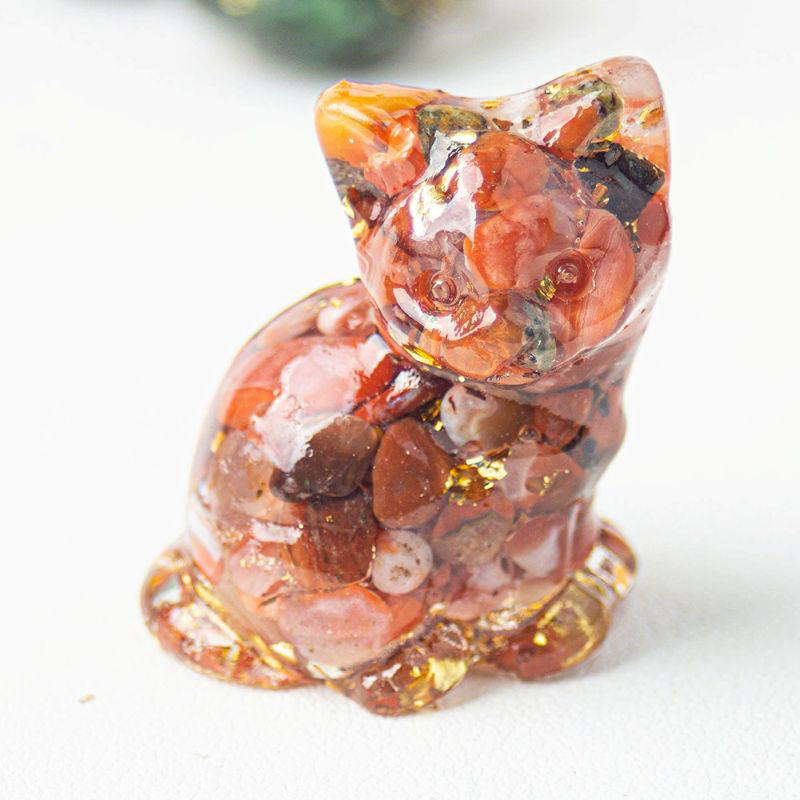 Handmade Natural Crystal Gemstone Sitting Cat