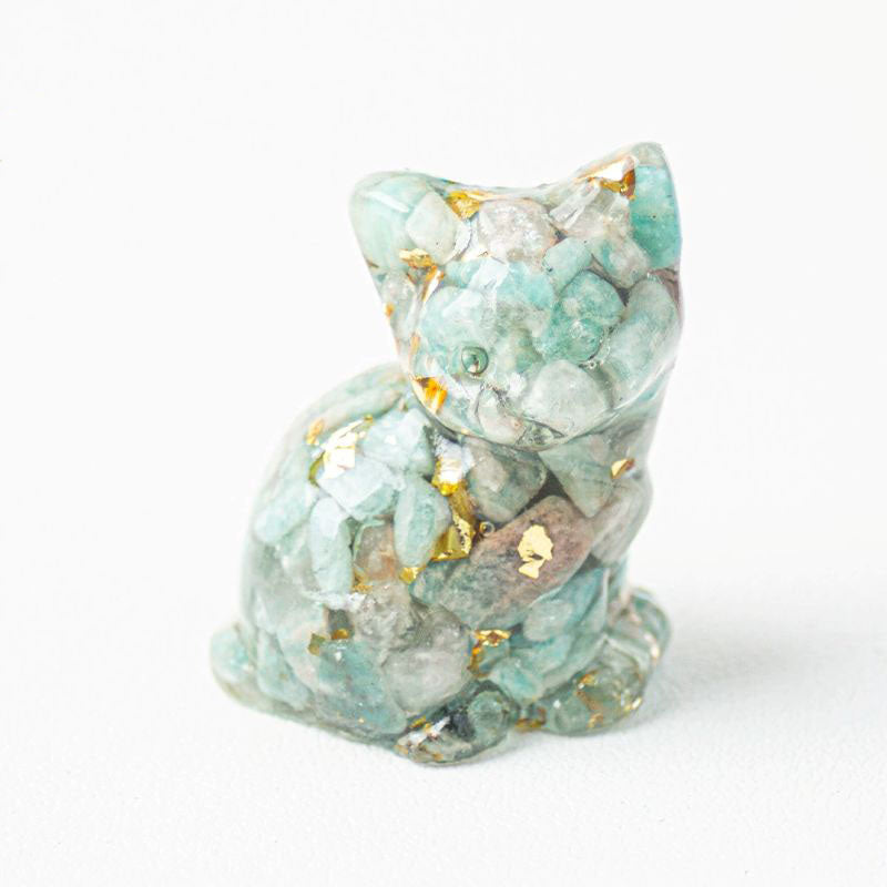 Handmade Natural Crystal Gemstone Sitting Cat
