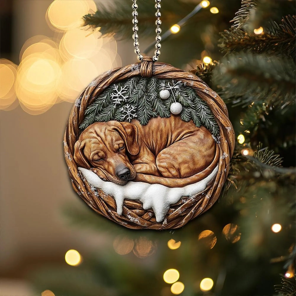 Rhodesian Ridgeback In Mini Baskets Ornament - MB016