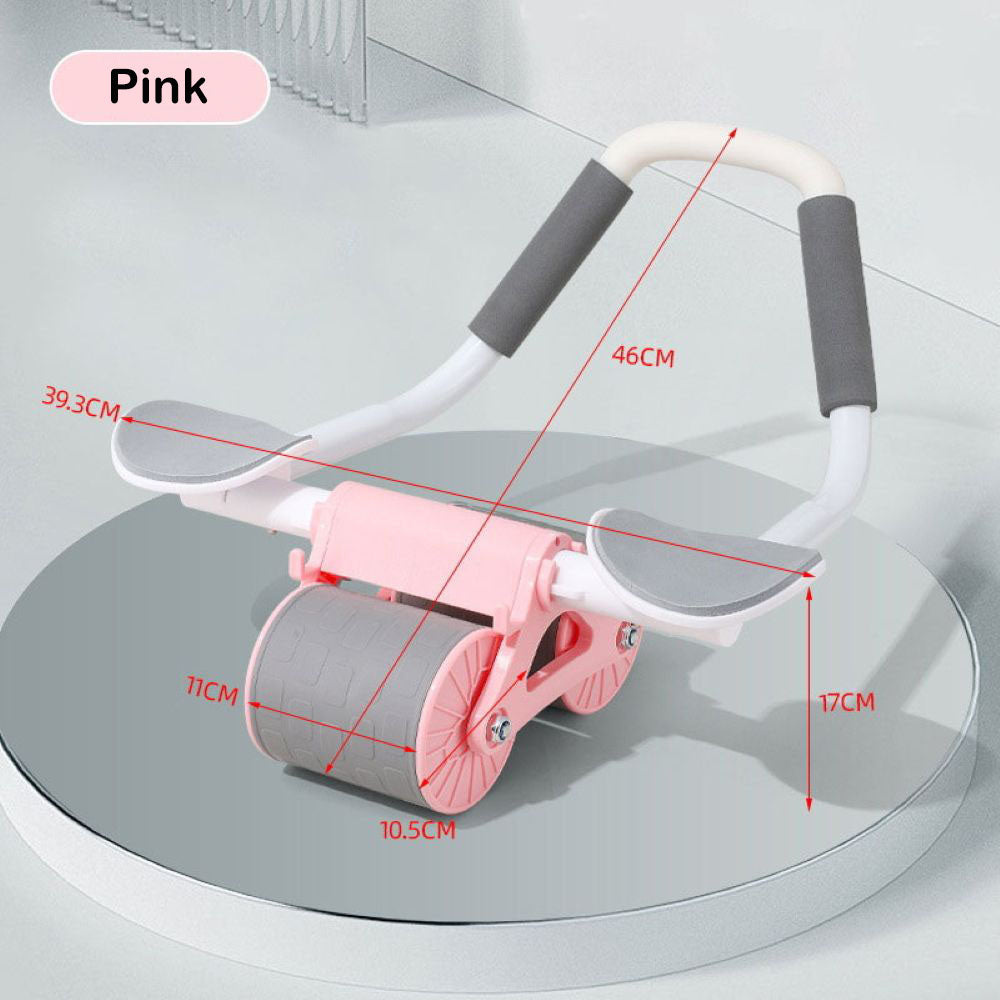 Automatic Rebound Ab Roller Wheel with Timer – Home Core Trainer with Stable Dual-Wheel Design