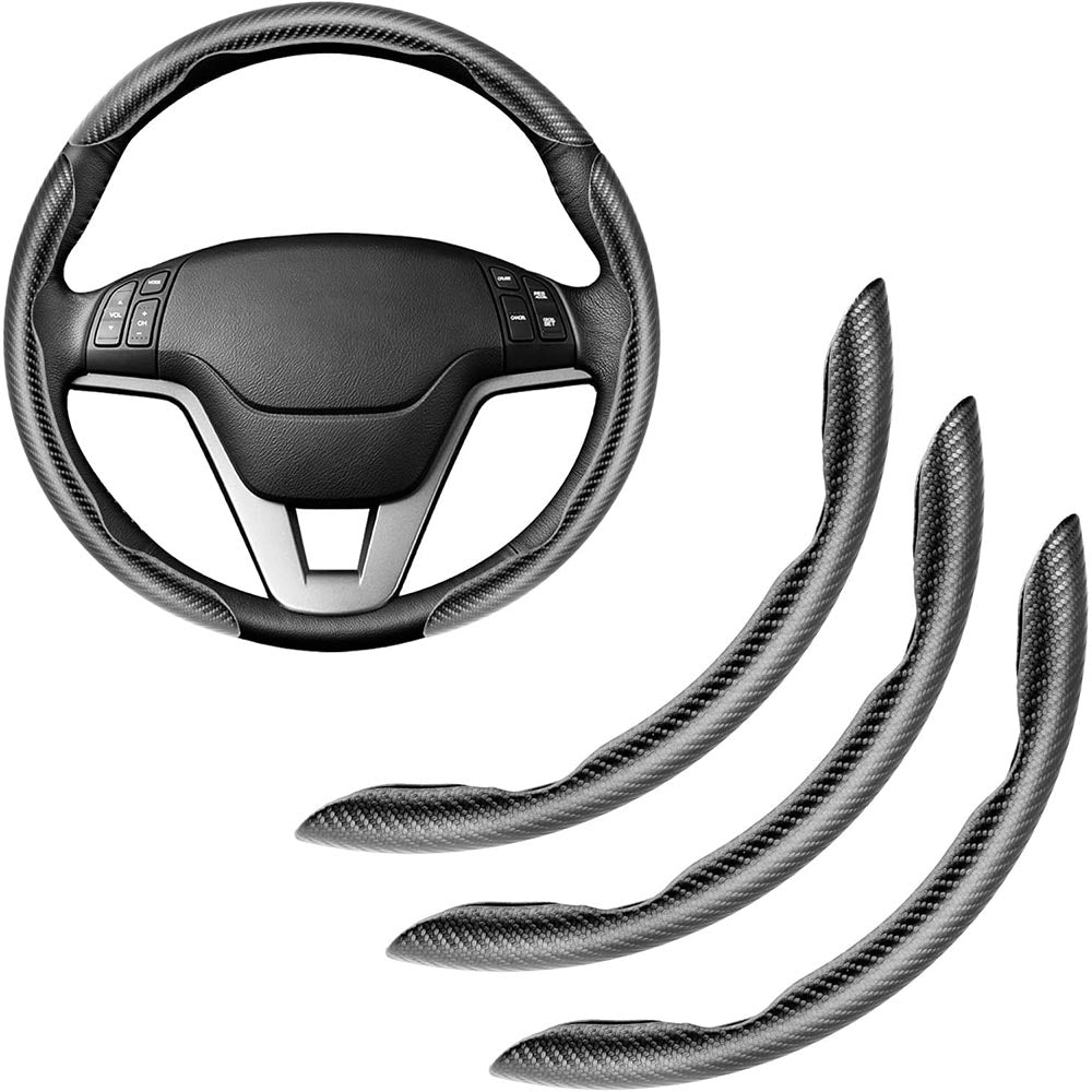Carbon Fiber Silicone Anti-Slip Car Steering Wheel Cover Universal Fit