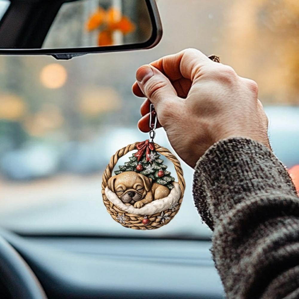 Puggle In Mini Baskets Ornament - MB019