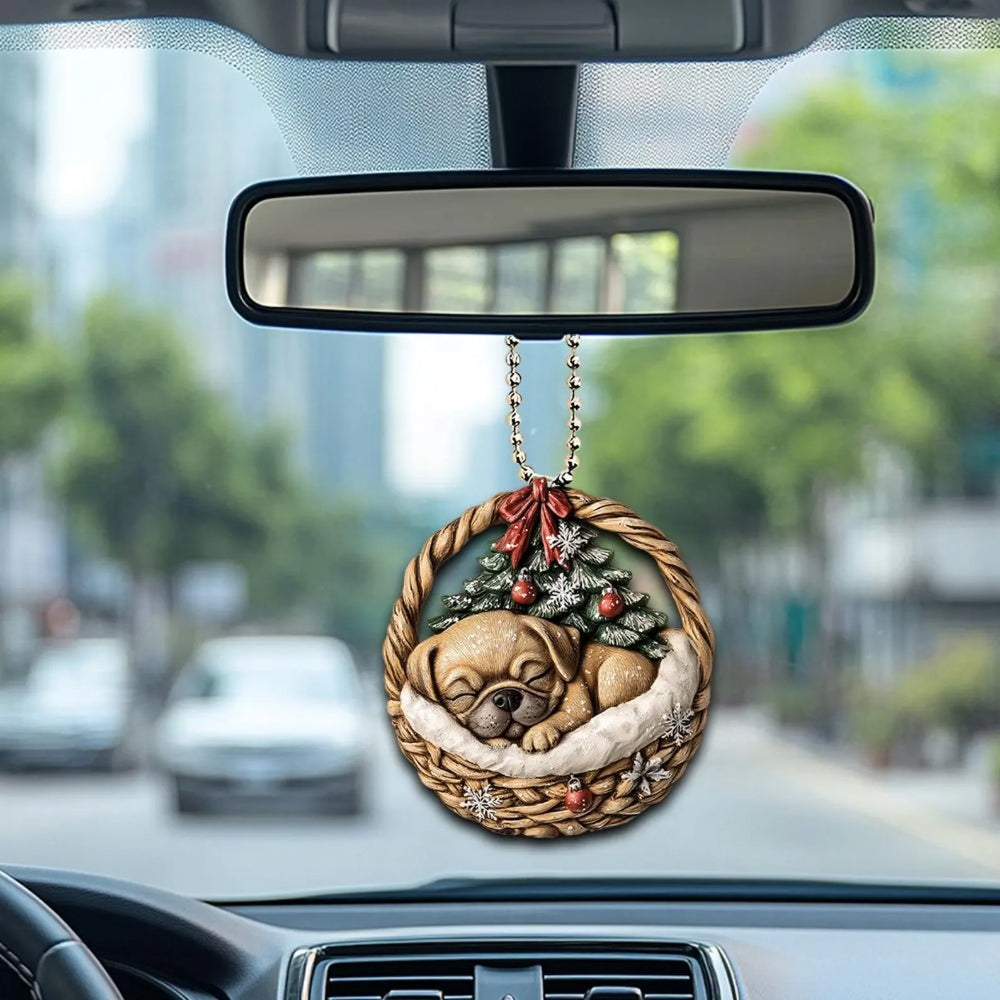 Puggle In Mini Baskets Ornament - MB019