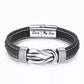 "Forever Linked Together" Braided Leather Bracelet