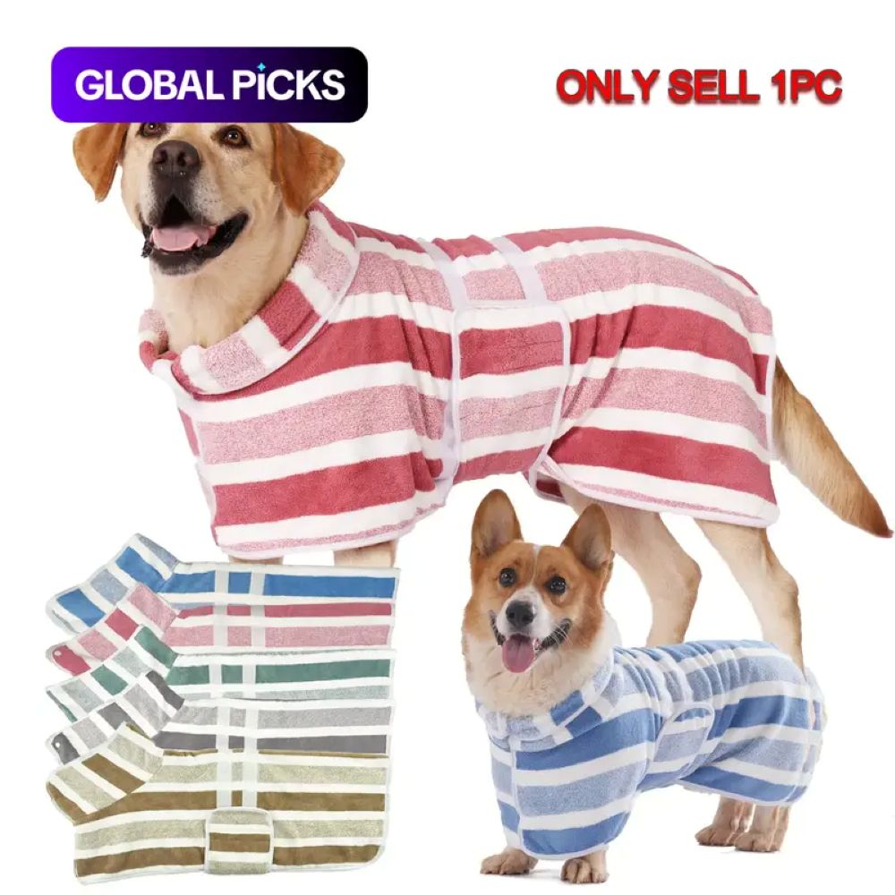 Quick-Drying Dog Bathrobe - Super Absorbent Soft Pet Towel Wrap