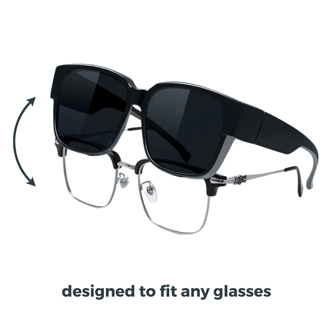 SnapShades MEN Sleek Black Fit Over Sunglasses