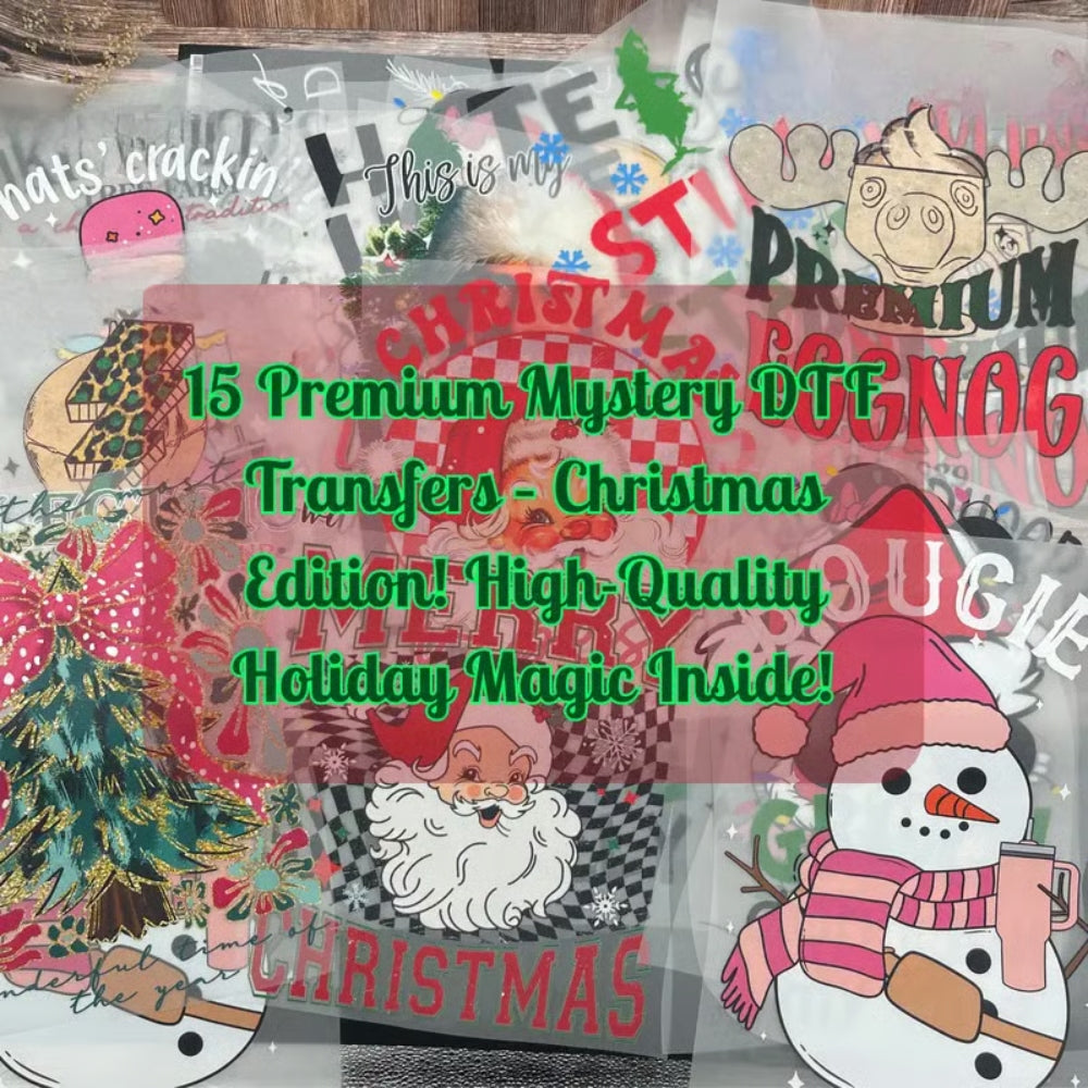 Christmas Mystery DTF Transfer Bundle for T-Shirts, Totes & DIY Gifts