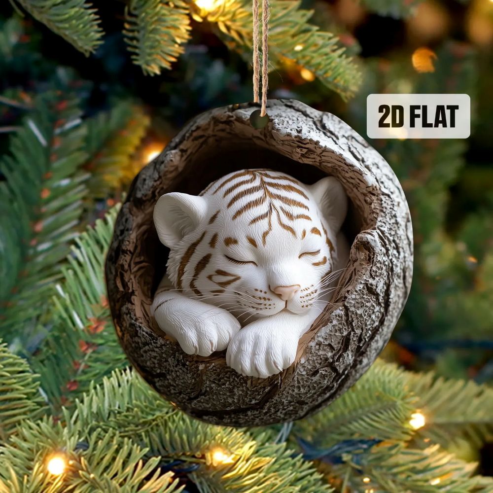 White Tiger - Animal Christmas Ornament CH085