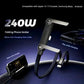 2-in-1 Invisible Holder Charger Cable - 240W Fast Charging Cord with Built-In Phone Stand
