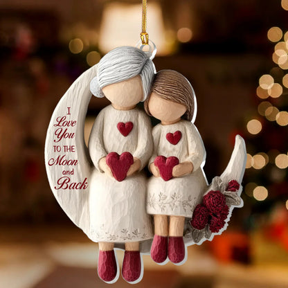 Grandma And Grandchild Moon Love - Acrylic Ornament
