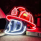 Firefighter Helmet Neon Sign