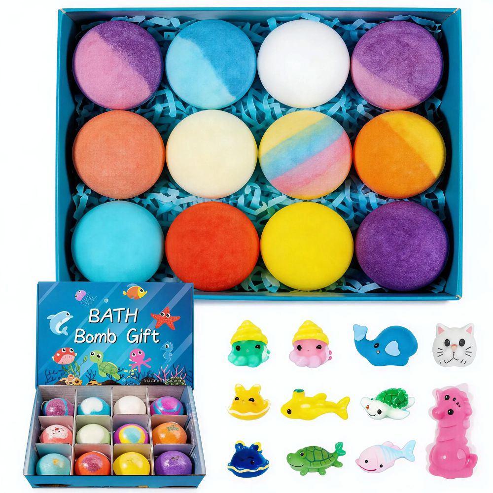 Bath Bombs For Kids – 12 Pack With Surprise Toys Inside, Easter Basket Stuffers