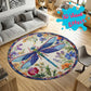 Floral Dragonfly - 3D Illusion Round Rug - H642
