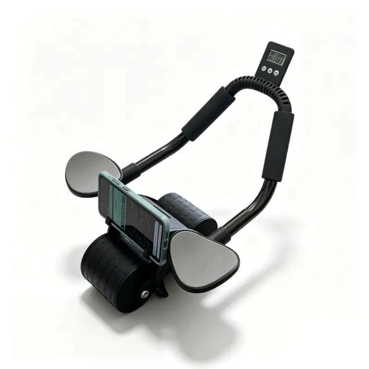 Automatic Rebound Ab Roller Wheel with Timer – Home Core Trainer with Stable Dual-Wheel Design